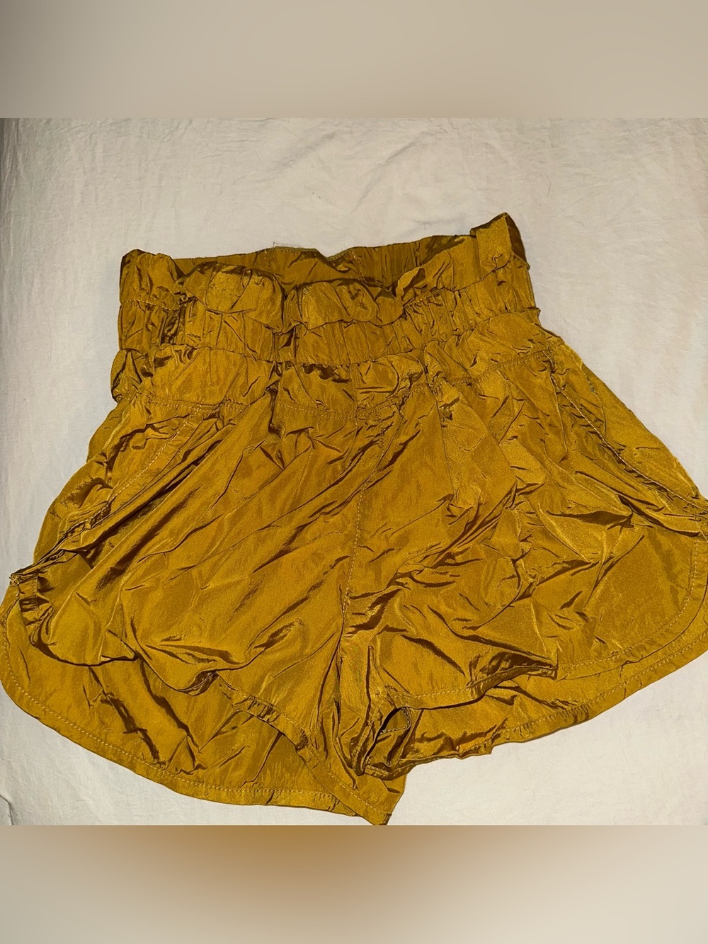 0011 FP Movement Mustard Yellow High Waisted Athletic Shorts with Liner- Size S